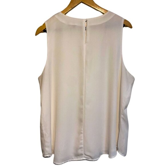 Ivory V-Neck Tank Top - Double Layered - Sz. XL - Picture 2 of 4